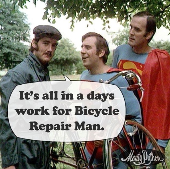 Monty Python S Bicycle Repairman Sketch It Was 45 Years Ago Today Mjcarty